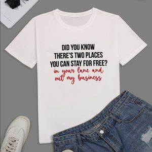 round neck letter print t-shirt